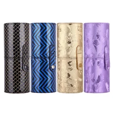 New Empty Makeup Brushes Holder Storage Travel Make Up Case Container Comestic Tools PU Leather 4 Colors Optional