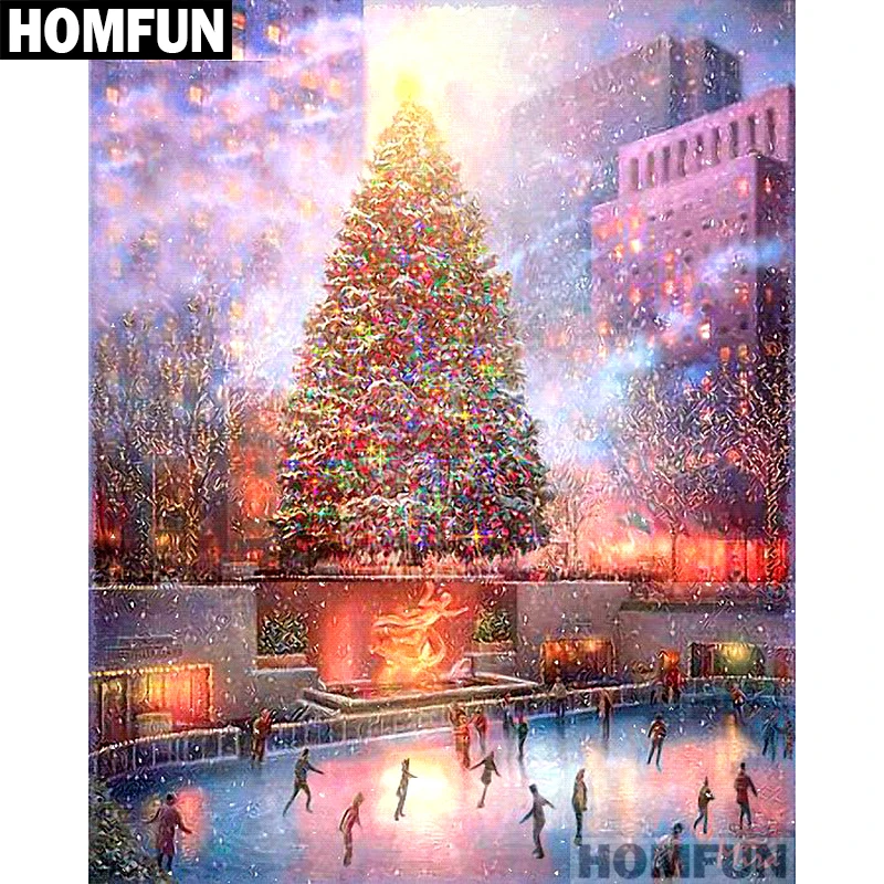 

HOMFUN Full Square/Round Drill 5D DIY Diamond Painting "Christmas tree" Embroidery Cross Stitch 5D Home Decor Gift A01290