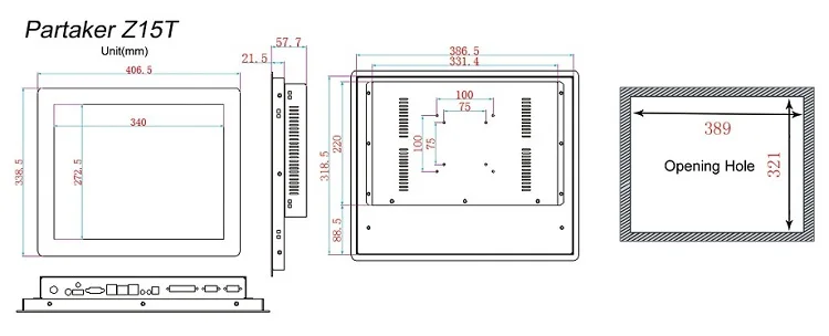 Z15T причастником все-в-одном Панель ПК Intel J1900 17 дюймов 5 резистивный сенсорный безвентиляторный планшетных компьютеров 4G Оперативная память