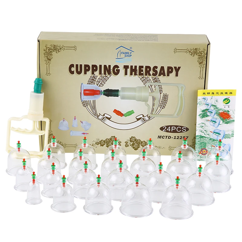 quality 24 cans household vacuum cupping set acupuncture cupping