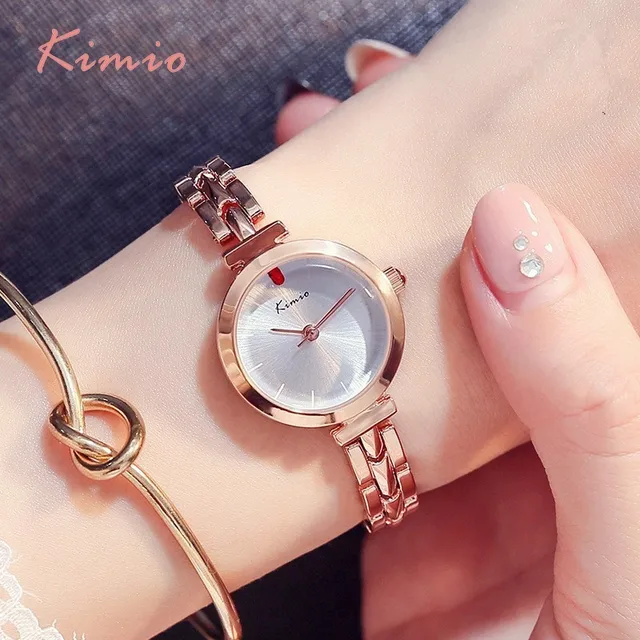 KIMIO Red Crystal Watch Women Simple Rose Gold Bracelet Watches Women Quartz Wom KIMIO Red Crystal Watch Women Simple Rose Gold Bracelet Watches Women Quartz Wom