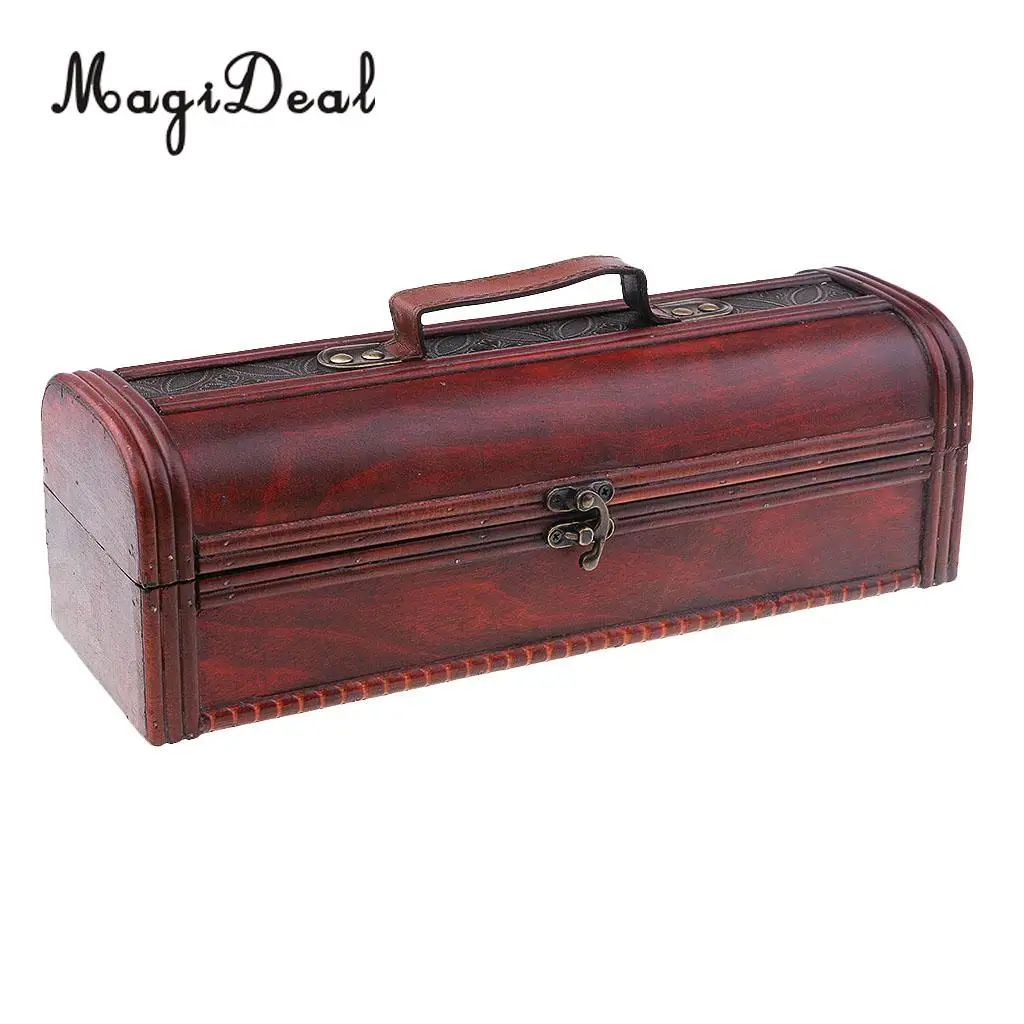 MagiDeal Vintage Portable Wood Wine Box Unique Gift Wine Storage Box Bottle Packags