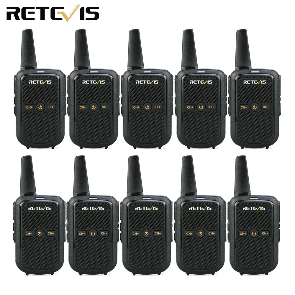 10pcs Retevis RT15 Mini Walkie Talkie 2W UHF 400 470MHz 16CH CTCSS/DCS
