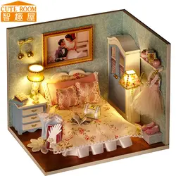 DIY деревянный дом Miniaturas с мебелью поделки миниатюрные домики кукольный домик игрушки для детей на день рождения и Рождественский подарок H10