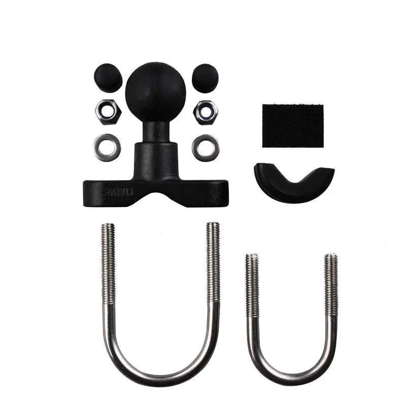 Motorcycle Handlebar Mount Kit Holder Double Socket Arm with Base Mount Rear View Mirror for Cell Phones& Smartphones RAM mount