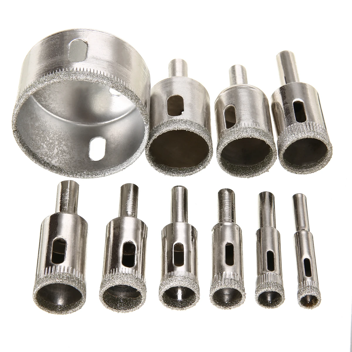10pcs Drilling Holesaw Cutting Kit 8-50mm Diamond Coated Hole Saw Durable Cutter Drill Bit Set for Tile Ceramic Marble Glass 10pcs Drilling Holesaw Cutting Kit 8-50mm Diamond Coated Hole Saw Durable Cutter Drill Bit Set for Tile Ceramic Marble Glass