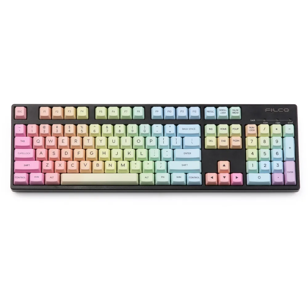 Rainbow keycap123 keys pbt oem mx mechanical keyboard keycaps dye MAC key included iso keys