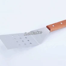 Кухонный нож для пиццы лопатка для выпечки из нержавеющей стали с изогнутыми отверстиями с деревянной ручкой для всех видов лопаты