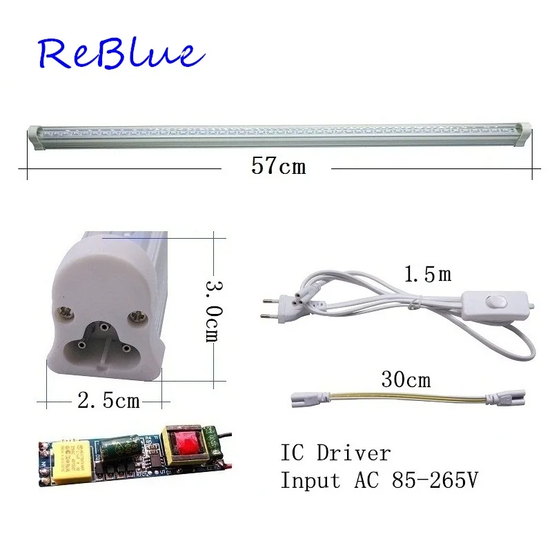  ReBlue Grow light Fitolampy Phyto Lamps Plant Light 57cm 24W T5 Led Grow Light Full Spectrum Grow L - 32855497193