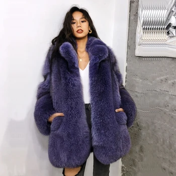 

Maylofuer Real Fox Fur Jackets with Stand Collar Women Lady Fur Coats for Woman Winter Warm Fashion Coats Overcoat Outwear