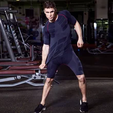 Yuerlian Quickly Dry Compression Tracksuit For Men Fitness Tights Sportsman Wear Gym T-shirt Shorts Costumes Men’S Sport Suit