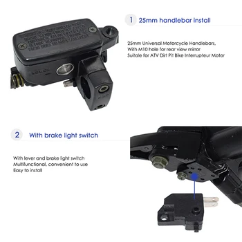 

Motorcycle 1 Handlebar Master Cylinder Hydraulic Brake Control Clutch Lever