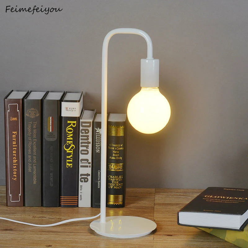 

LYFS Desk Lamps Bedroom Bedside Reading Table Lamp Night Lighting Children Learning Light Simple Iron Metal Paint Process