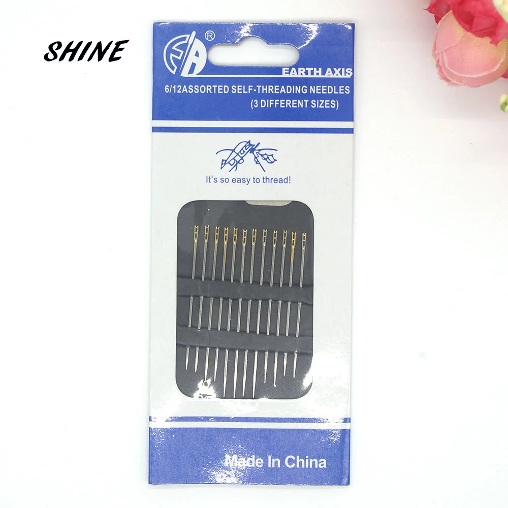 

1 Packs(12PCs) Assorted Self-threading Hand Sewing Needles Set Household Repair Sewing Accessories N0002