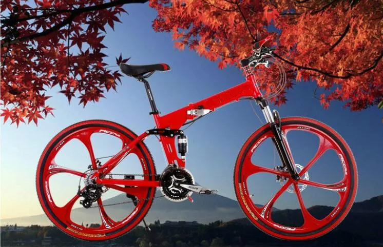 Perfect Kalosse Soft-tail frame  folding mountain bicycle   26*2.125 Tires  Hydraulic brakes  21/24/27/30speed , tyre dirt bike 1