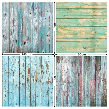 

HUAYI 4pc 0.6x0.6m Wood Floor Backdrop Backgrounds Studio Photography Props Backdrops for small objects GY-001