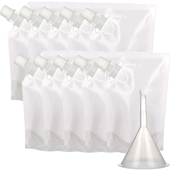 

13pcs Plastic Liquor Pouch Reusable Drink Flask Concealable Cruise Bag Kit with Funnel 1000/423/235ml for Camping Party Outdoor