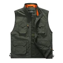 

Outdoor Casual Men's Vest Multi-pockets Zipper Jackets Sleeveless Male Photography Fishing Military Man's Tourism Drift Vests