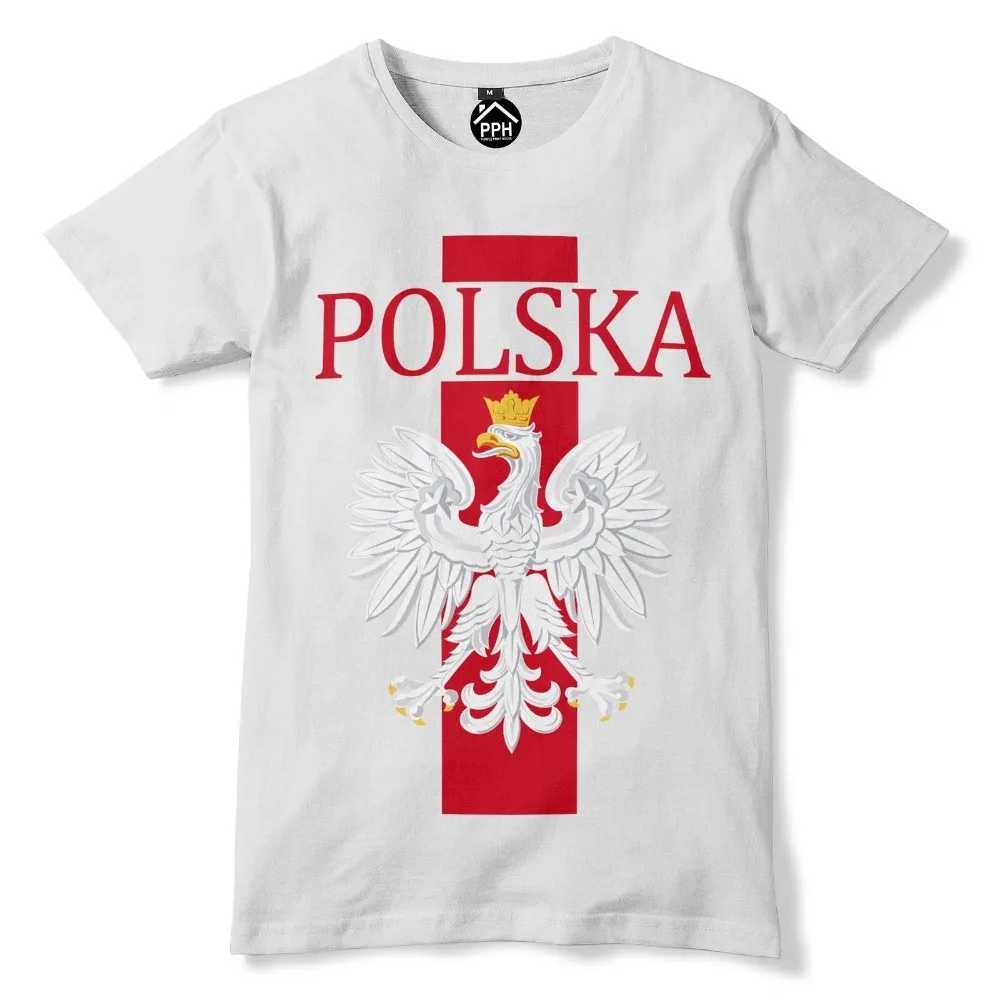 Футболка Koszulka polskow для футбола в Польше Kibic белая модная футболка бесплатная