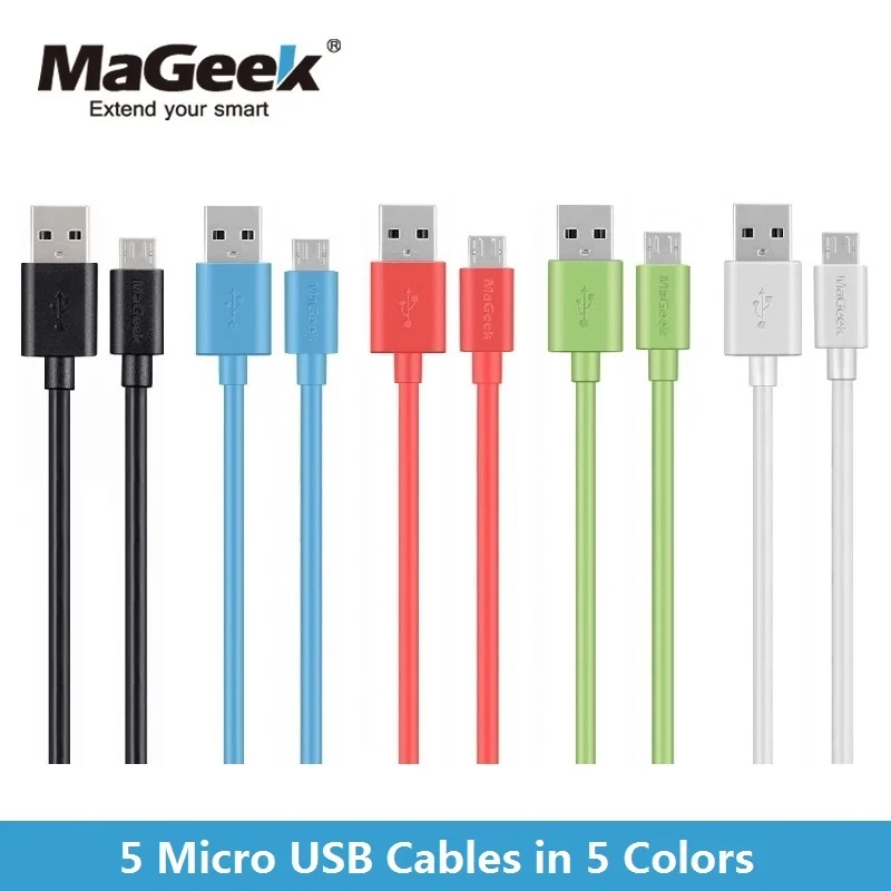 [5-اللون حزمة] MaGeek 1.0 متر * 5 المصغّر usb كابلات سريع تهمة الهاتف المحمول الكابلات لالروبوت سامسونج غالاكسي S7 S6 هواوي Xiaomi