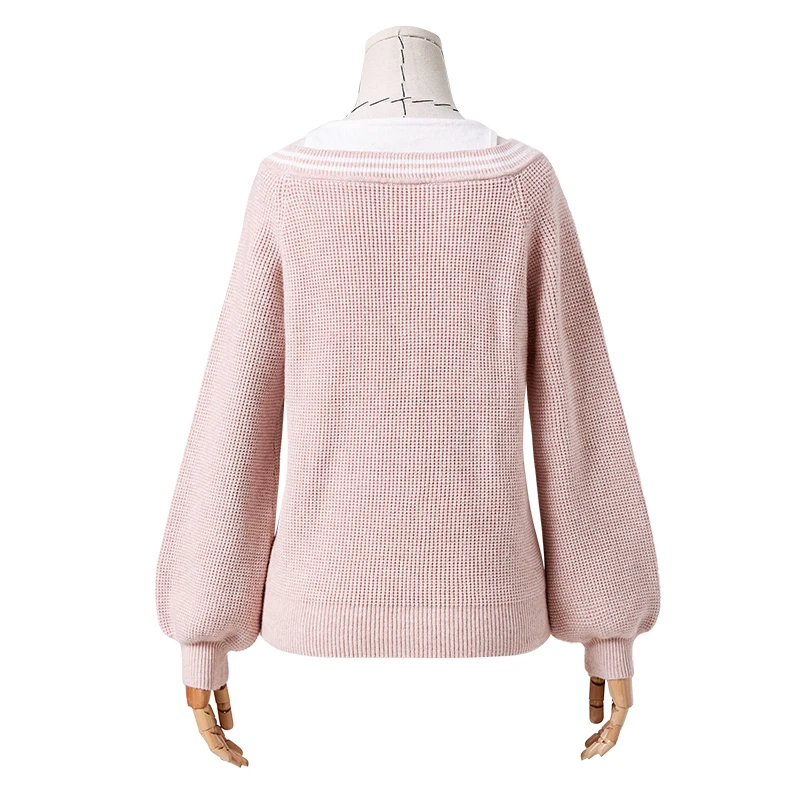 ARTKA, осенний женский свитер, однотонный, v-образный вырез, Повседневный свитер, модный, имитация двух частей, свитер, пуловер, Свитера YB15084Q