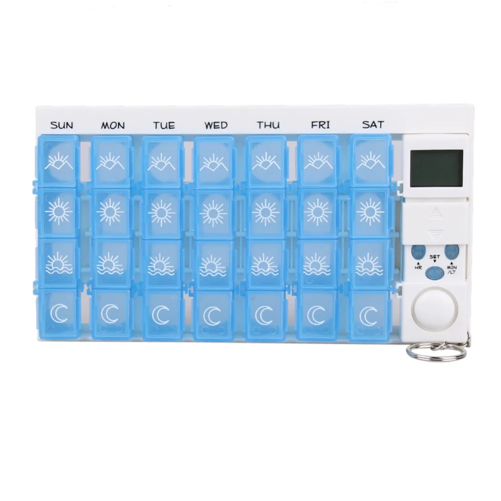 Portable Travel 7 Days Daily Digital Pill Reminder Splitter Pill Case