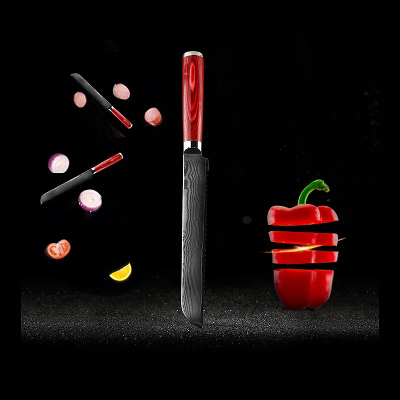 RSCHEF 1 шт. шеф нож couteau кухня faca de cozinha умный резак кухонный для хлеба дамасский