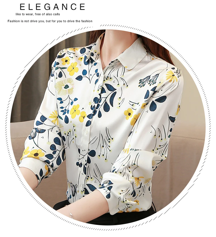 Женские топы и блузки, шелковая блузка, женские рубашки с длинным рукавом, корейская модная одежда, Blusas Femininas Elegante размера плюс XXXL