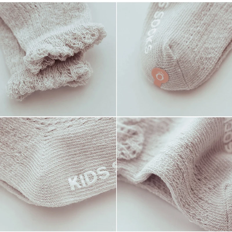 Baby Girls lace Short anti-slip Socks Cotton Newborn infant Princess Ruffle kid mesh toddler white Sock child Clothing Accessory 6