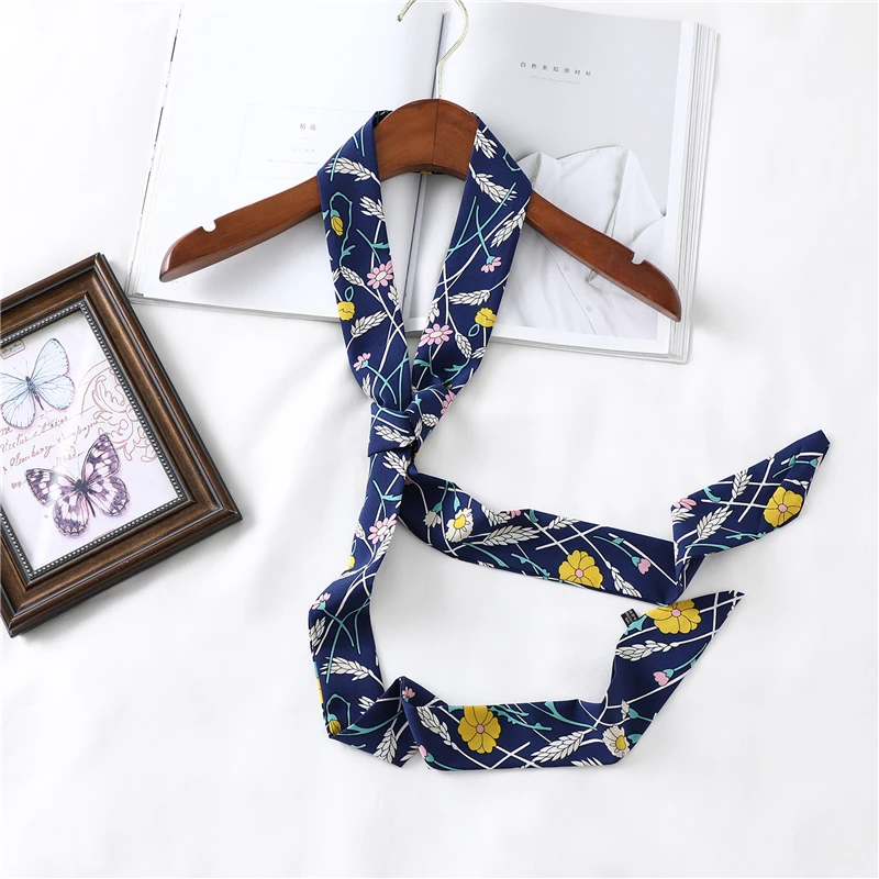 Роскошный женский шелковый шарф со змеиным принтом, узкий тонкий ремешок для волос на шею, Женская сумочка, шарфы с лентами,, модный головной убор, галстук
