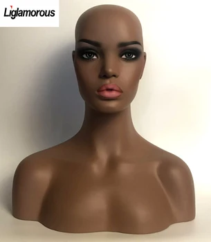 

New 1PC Female Realistic Mannequin Head Fiberglass Jewelry And Hat Display Glasses Mold Stand Torson Wig No.13