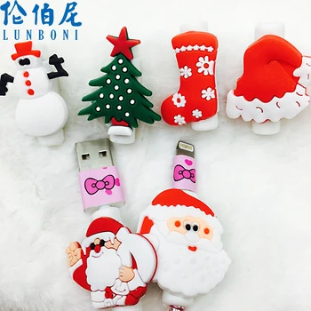 

100pcs Christmas style USB Charger Cable Winder Protective Case Earphone Cord Sleeve Wire Cover Data line Protector For iphoneX