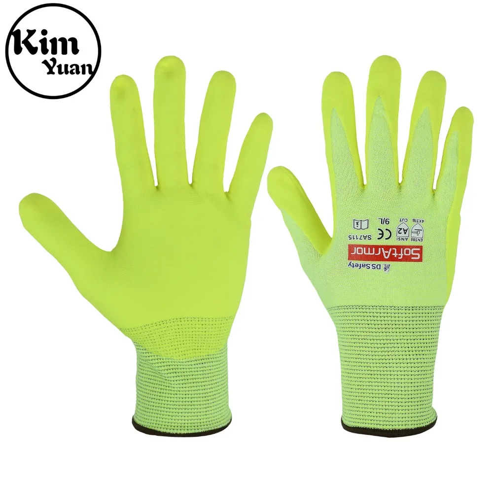 

KIM YUAN Nylon Knit Work Gloves with Micro Foam Technology & Spandex Liner Nitrile Coated Work Gloves Men's Thin Working Gloves