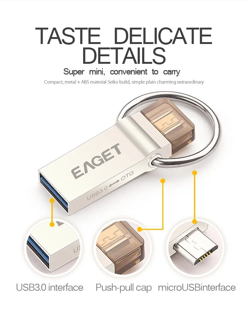 Официальный EAGET V90 USB флеш-накопитель OTG Смартфон флеш-накопитель Micro USB флешка USB 3,0 высокоскоростной 64 ГБ флеш-накопитель USB флешка