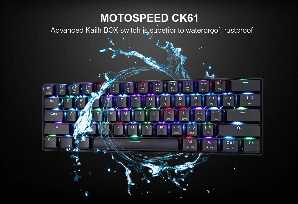 MOTO speed CK61 NKRO механическая клавиатура RGB подсветка с переключателем Kailh BOX игровая клавиатура 2 мс скорость отклика все ключи против привидения