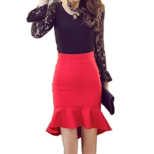 Anasunmoon Для женщин юбки новое поступление асимметричное платье с гофрированным воротником тонкий Весна-осень-зима юбки женские модные Элегантная черная юбка