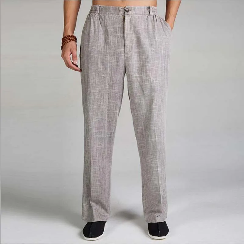 

Summer Men Linen Cotton Trousers Casual Harem Joggering Pants Famous Brand Clothing Sweatpants