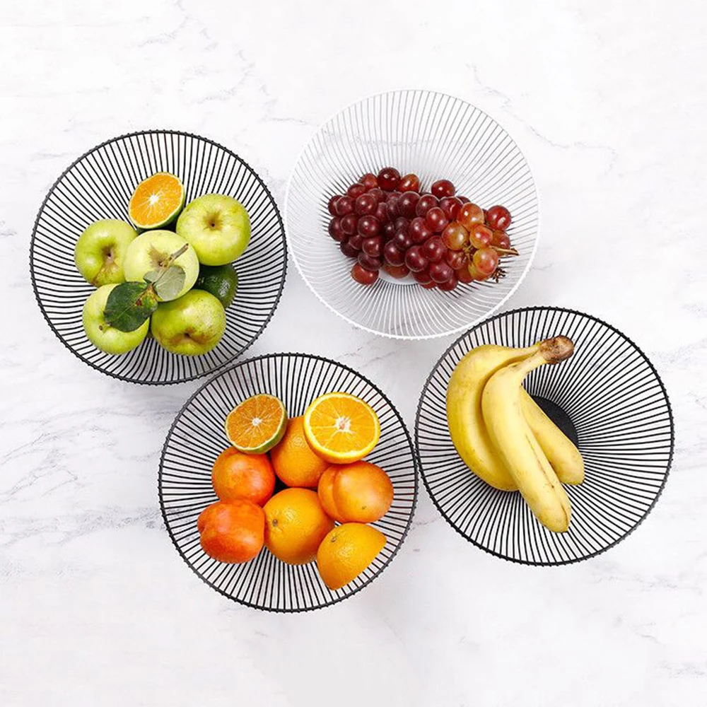 Nordic Creative Minimalist Fruit Basket Living Room Creative Fruit Drain Basket Home Iron Fruit Bowl Storage Basket