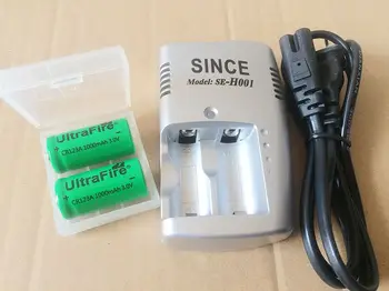 

3 V CR123A Battery charger + 2 pcs. .. New 3V 16340, section CR123A Battery Charger