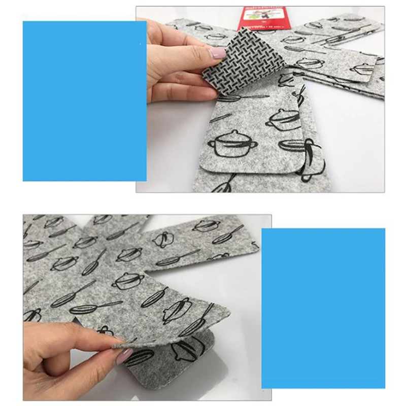10pcs Non-woven Fabric Type Non-stick Pan Bottom Protection Pad 38cm Anti-hot Pad Heat Insulation Easy-to-clean Felt Pan Pad