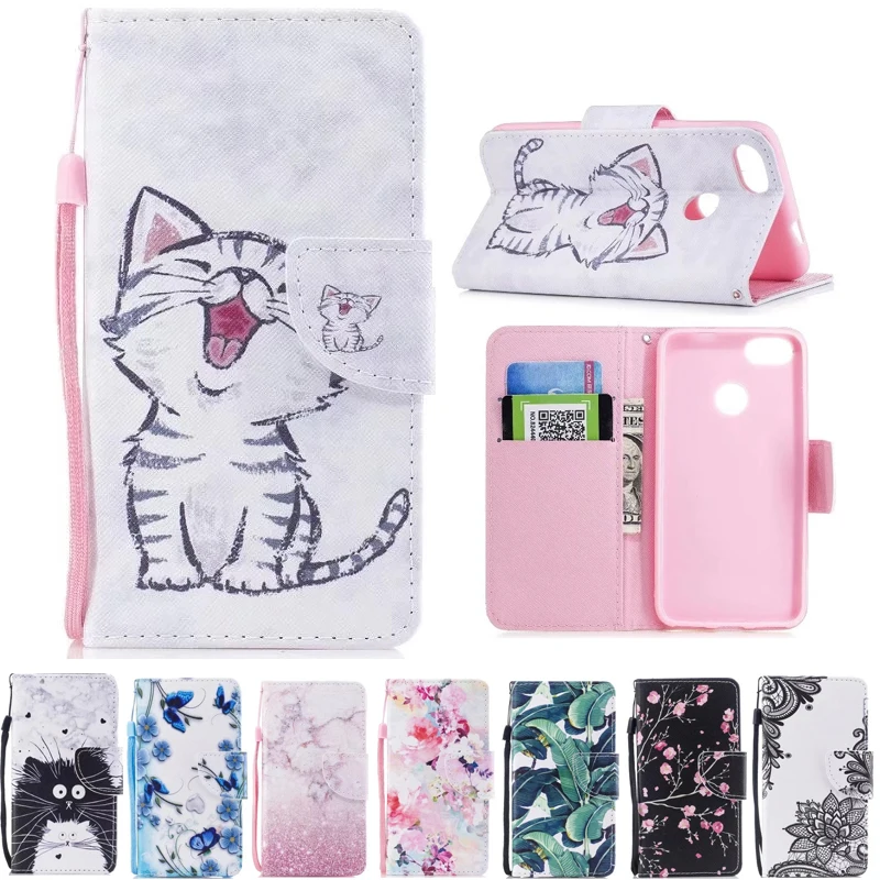 

A For Huawei Nova Lite 2017 Case Wallet Cute Cat Stand Flip Case For Huawei Nova Lite 2017 Case Cover PU Leather Cartoon SLA-L22