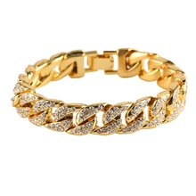 Горячая Новая мода из металла Для женщин Браслеты Винтаж Кристалл Серебряные; золотые украшения Переключить-застежки цепочку для Для женщин