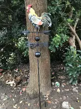 58% de desconto, 120cm colorido galo decorativo tempo palhetas ferro velocidade do vento girador direção gramado quintal decoração ornamentos de jardim(China)