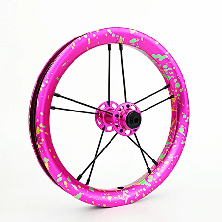 GIPSY G-FIVE SPLASH 12 дюймов с двойными стенками, приколотый обод, анодированный баланс, Детские колеса для велосипеда 74 84 90 95 мм, велосипедные колеса - Цвет: Rose Red Splash Vers