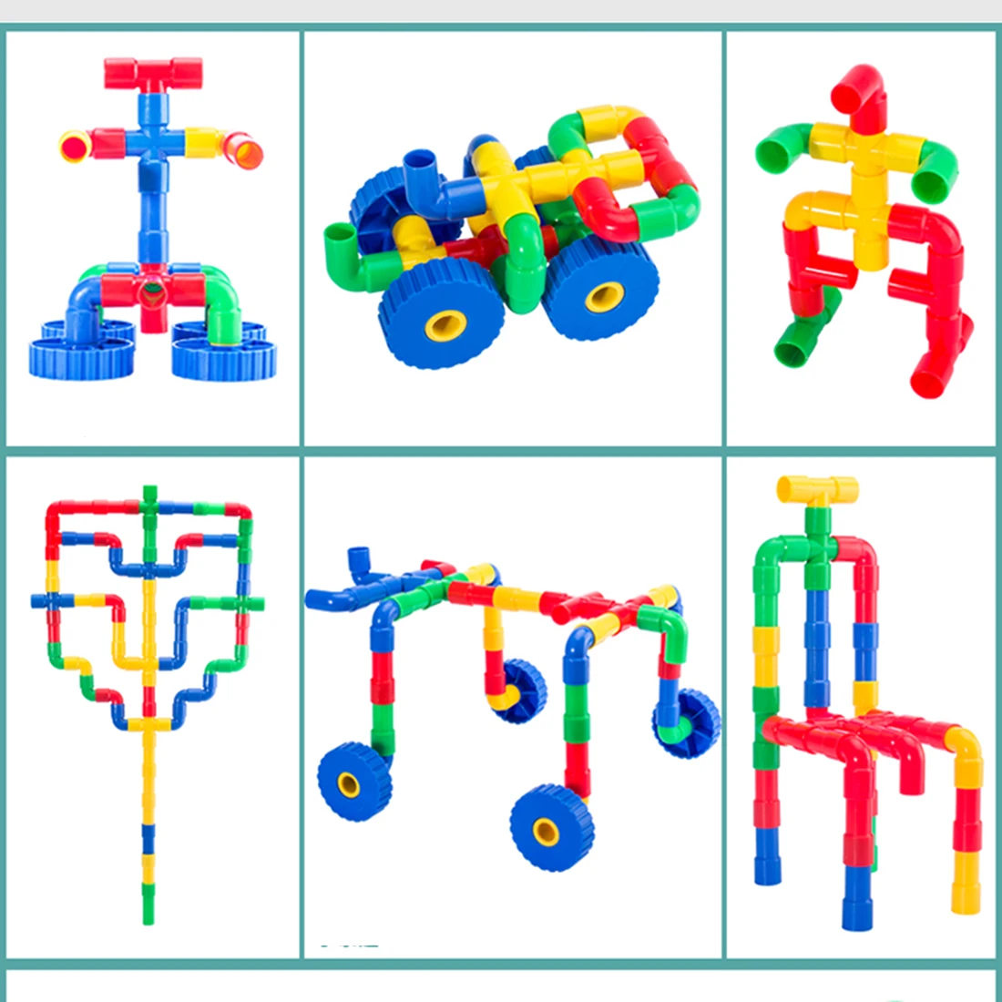 40 шт. трубостроение блокирует Обучение игрушки для детей с 4 колесами игрушки для детей воображение развивающие наборы