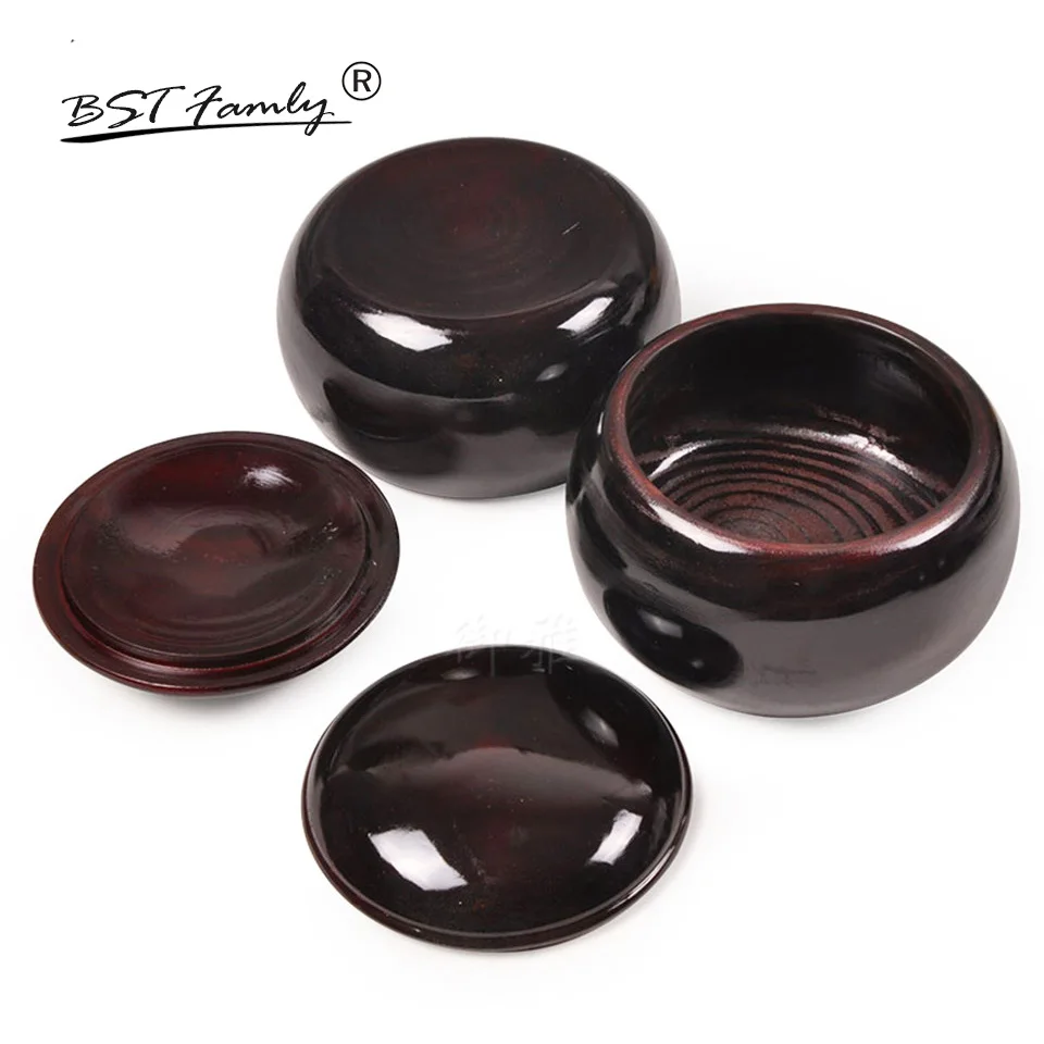 

BSTFAMLY 2 Jars / Lot Wooden Go Chess Jar 14.5cm*9cm Chinese Old Game of Go / Weiqi Checkers Boxes For 19 Road 361 Pieces GC03