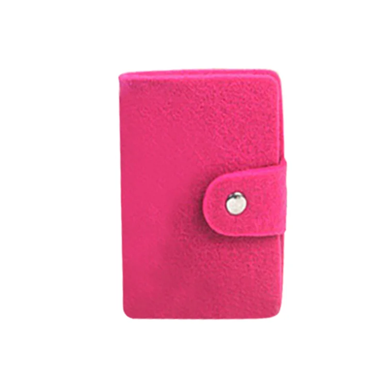 Фиолетовый 1 шт. 24 слота бизнес-держатель для карт шерстяной войлок чехол для кредитных карт сумка для ID карт porte carte bancair Органайзер дропшиппинг - Цвет: pink