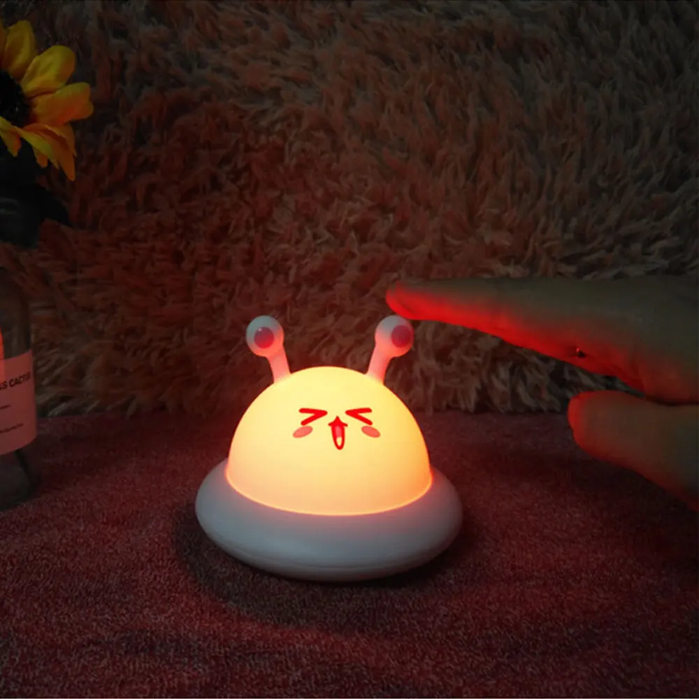 Antenna Spaceship Night Light Silicone Table Lamp USB Power 7 Colors Changing Night Light for Children Bedroom Gift for Kids