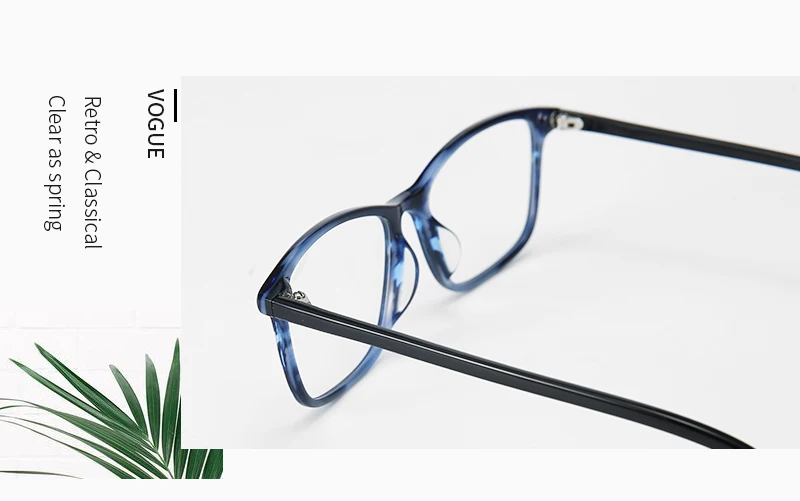 Acetate Prescription Glasses Frame Women Anti Blue Light CR39 Lenses Eyeglasses Female Square Spectacle Eyewear (2)