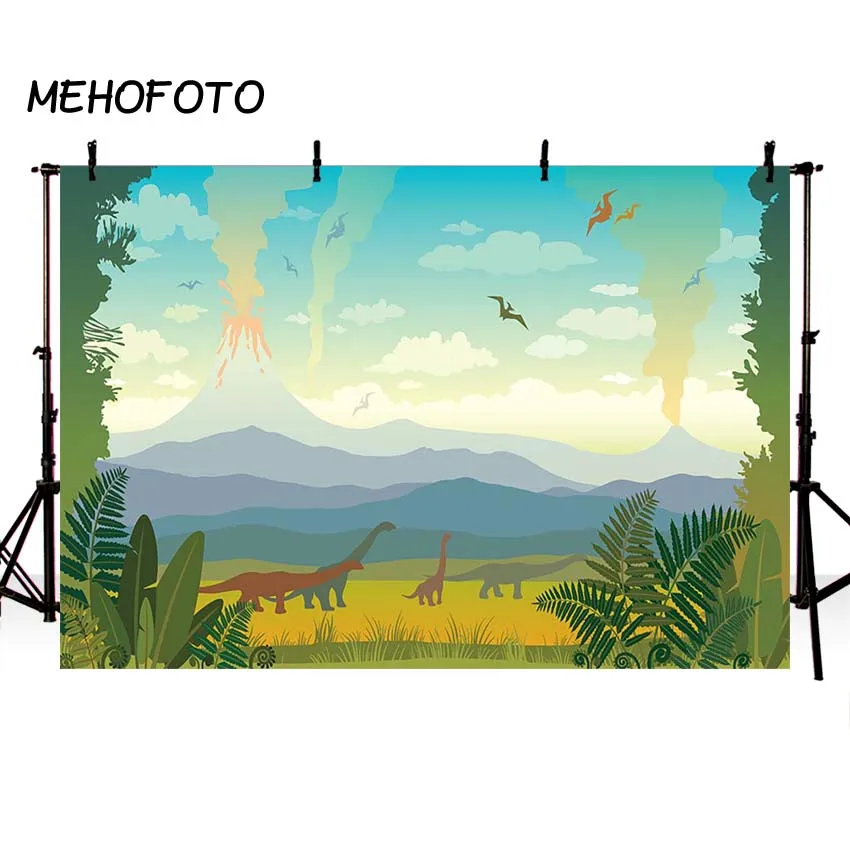 Фон для фотосъемки MEHOFOTO с изображением леса мультфильма динозавра Юрского